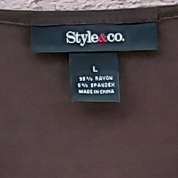 STYLE & CO CASUAL TUNIC 3/4 SLEEVE BLOUSY BOTTOM - Picture 4 of 5